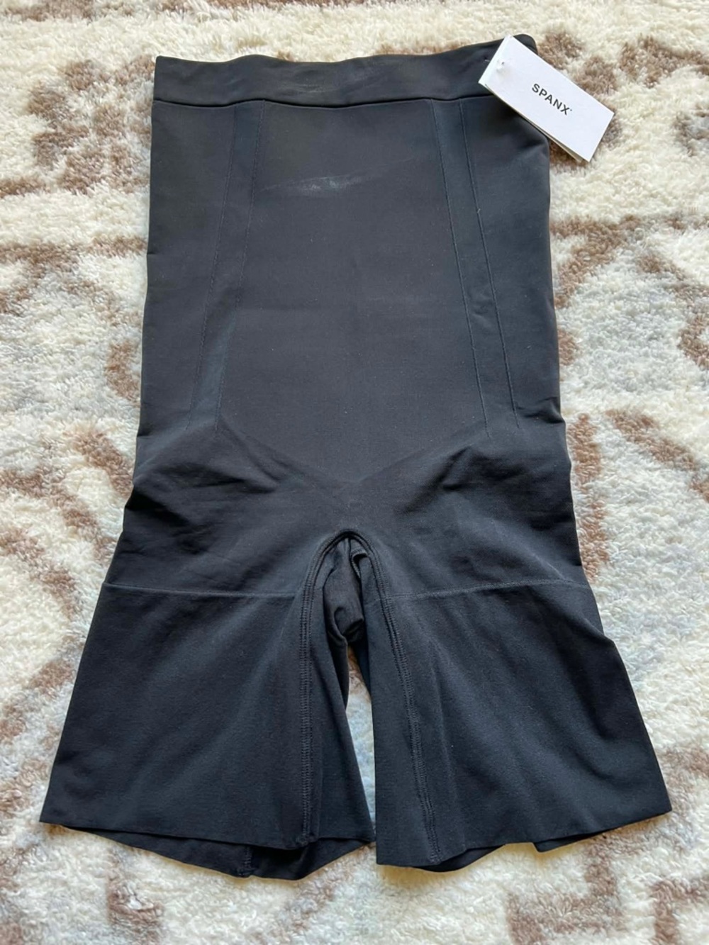 Spanx OnCore High-Waisted Mid-Thigh Short in Very Black